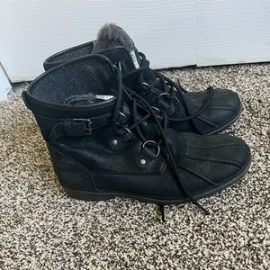 Ugh Black lace up boots!